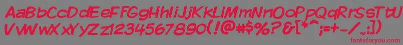 Vtckomixationregular Font – Red Fonts on Gray Background