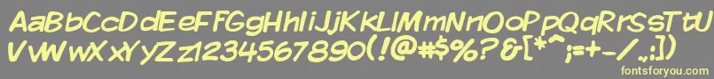 Vtckomixationregular Font – Yellow Fonts on Gray Background