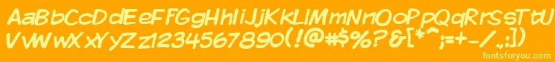 Vtckomixationregular Font – Yellow Fonts on Orange Background