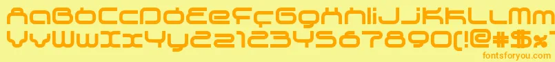 Supeb-Schriftart – Orangefarbene Schriften auf gelbem Hintergrund