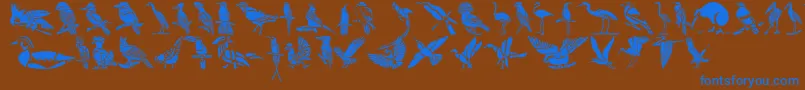 フォントHffBirdStencil – 茶色の背景に青い文字