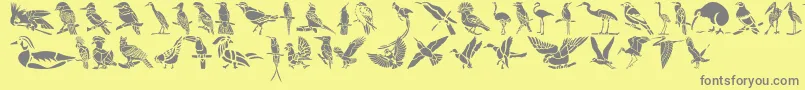 Czcionka HffBirdStencil – szare czcionki na żółtym tle