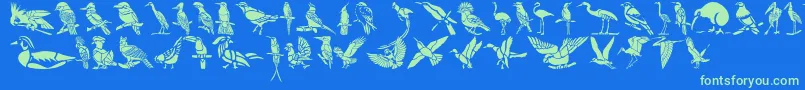 Czcionka HffBirdStencil – zielone czcionki na niebieskim tle