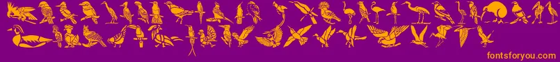 fuente HffBirdStencil – Fuentes Naranjas Sobre Fondo Morado