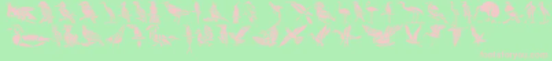フォントHffBirdStencil – 緑の背景にピンクのフォント