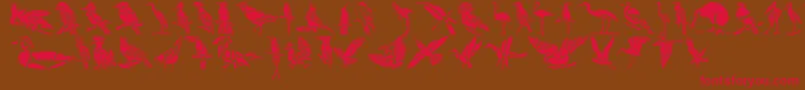 HffBirdStencil-fontti – punaiset fontit ruskealla taustalla