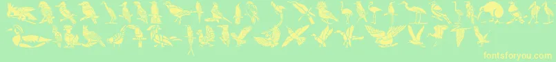 Czcionka HffBirdStencil – żółte czcionki na zielonym tle