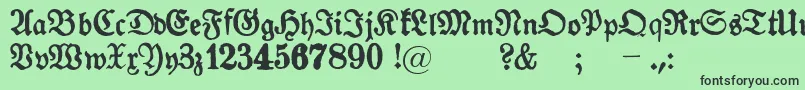 GotykPoszarpany Font – Black Fonts on Green Background