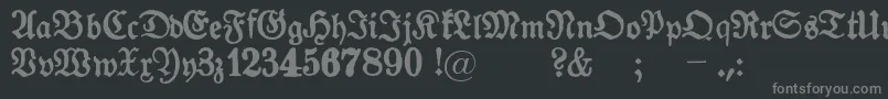 フォントGotykPoszarpany – 黒い背景に灰色の文字