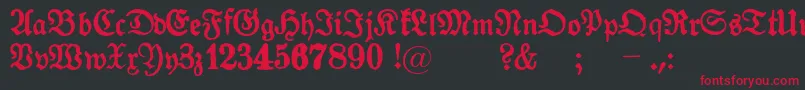 GotykPoszarpany Font – Red Fonts on Black Background