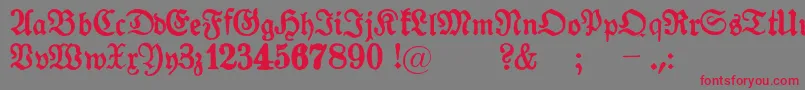 GotykPoszarpany Font – Red Fonts on Gray Background