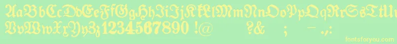 GotykPoszarpany Font – Yellow Fonts on Green Background