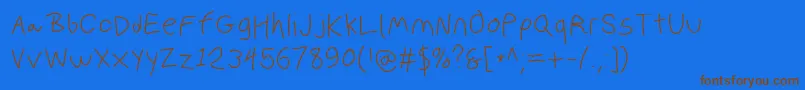Polanwritings Font – Brown Fonts on Blue Background