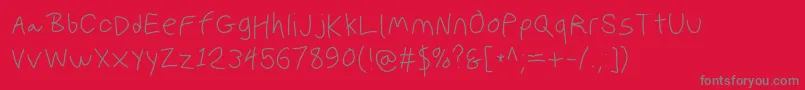 Fonte Polanwritings – fontes cinzas em um fundo vermelho