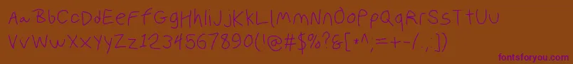 Polanwritings Font – Purple Fonts on Brown Background