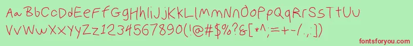 Polanwritings Font – Red Fonts on Green Background