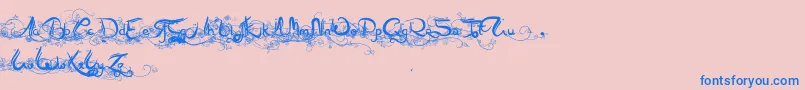 Arabia Font – Blue Fonts on Pink Background