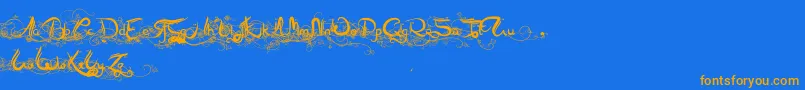 Arabia Font – Orange Fonts on Blue Background