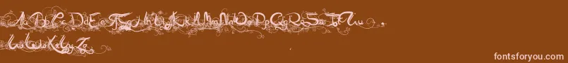 Arabia Font – Pink Fonts on Brown Background
