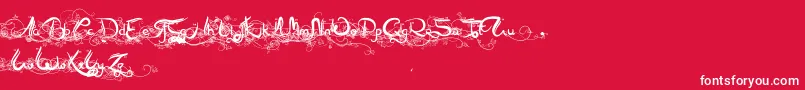 Arabia-Schriftart – Weiße Schriften auf rotem Hintergrund