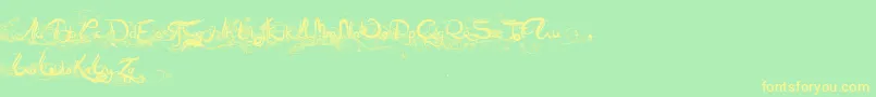 Arabia-Schriftart – Gelbe Schriften auf grünem Hintergrund