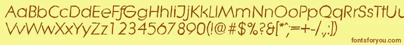 LiteraantiqueItalic Font – Brown Fonts on Yellow Background