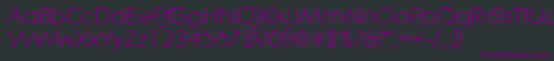 LiteraantiqueItalic Font – Purple Fonts on Black Background