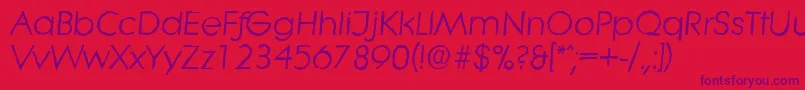 LiteraantiqueItalic Font – Purple Fonts on Red Background