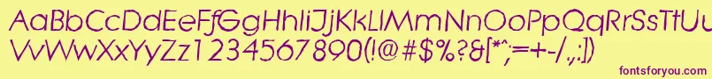 LiteraantiqueItalic Font – Purple Fonts on Yellow Background