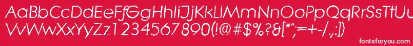 Czcionka LiteraantiqueItalic – białe czcionki na czerwonym tle