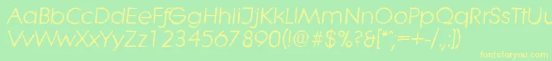 LiteraantiqueItalic Font – Yellow Fonts on Green Background