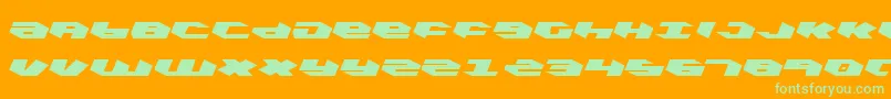 KubrickLeftalic-fontti – vihreät fontit oranssilla taustalla