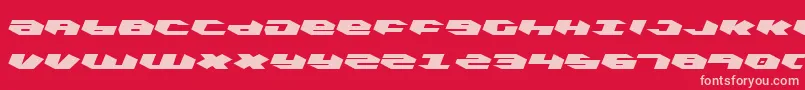 KubrickLeftalic-fontti – vaaleanpunaiset fontit punaisella taustalla
