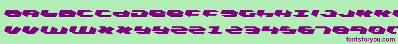 KubrickLeftalic Font – Purple Fonts on Green Background