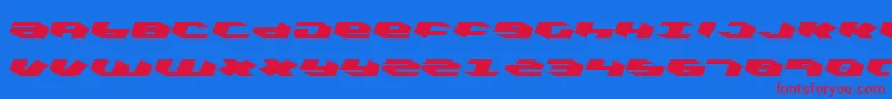 KubrickLeftalic Font – Red Fonts on Blue Background