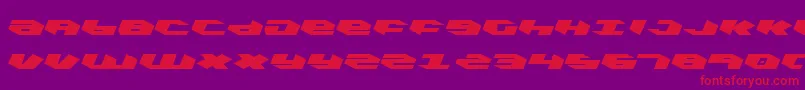 KubrickLeftalic Font – Red Fonts on Purple Background