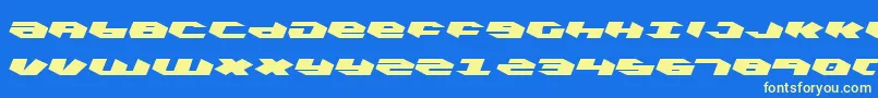 KubrickLeftalic Font – Yellow Fonts on Blue Background