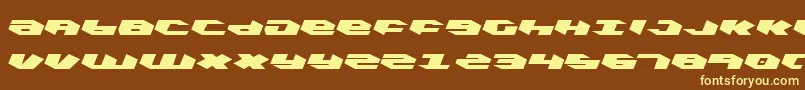 KubrickLeftalic Font – Yellow Fonts on Brown Background