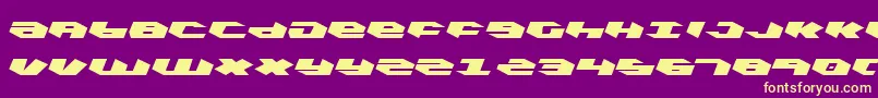 KubrickLeftalic Font – Yellow Fonts on Purple Background