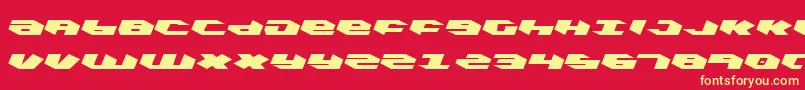 KubrickLeftalic Font – Yellow Fonts on Red Background