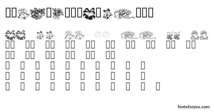 Czcionka KrChristmasBells – alfabet, cyfry, specjalne znaki