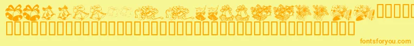 KrChristmasBells Font – Orange Fonts on Yellow Background