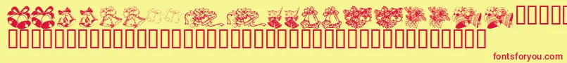 KrChristmasBells Font – Red Fonts on Yellow Background