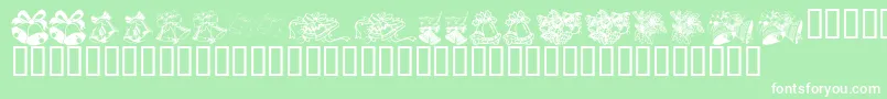 KrChristmasBells Font – White Fonts on Green Background