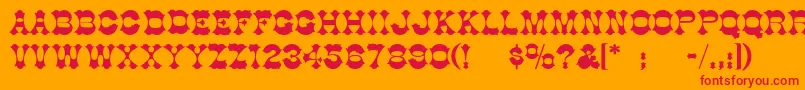 GoodBadUgly Font – Red Fonts on Orange Background