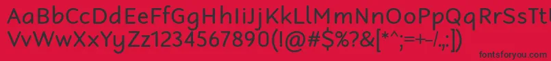 フォントRobagaRoundedRegular – 赤い背景に黒い文字