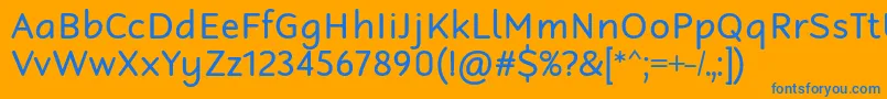 フォントRobagaRoundedRegular – オレンジの背景に青い文字