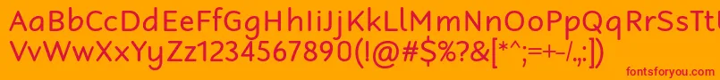 フォントRobagaRoundedRegular – オレンジの背景に赤い文字