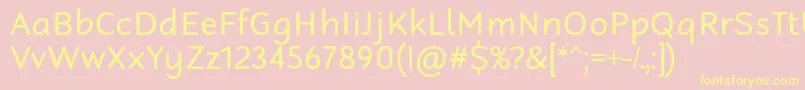 RobagaRoundedRegular-Schriftart – Gelbe Schriften auf rosa Hintergrund