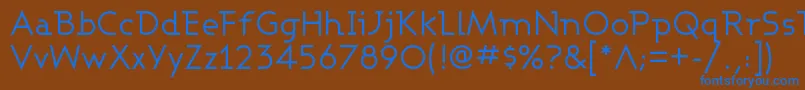 フォントAshbyBook – 茶色の背景に青い文字